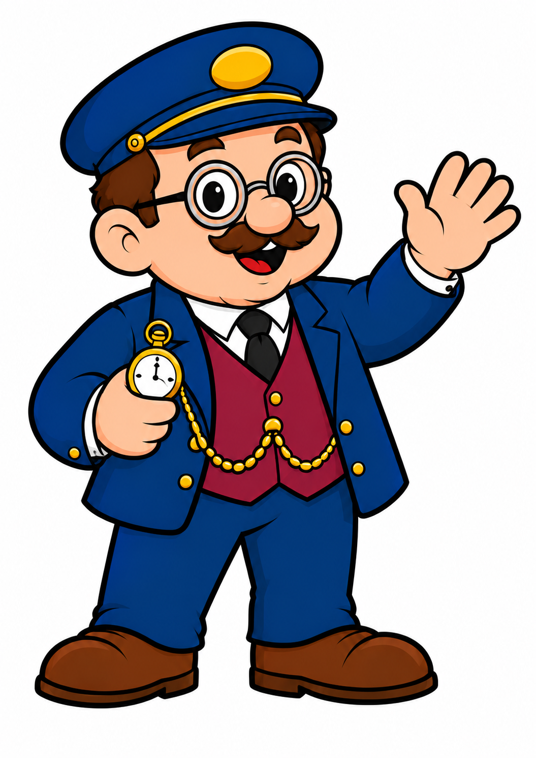 The Station Master waving